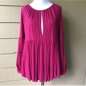 Lulus cranberry slit top
